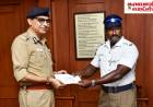 போக்குவரத்து  தலைமைக்காவலரை பாராட்டிய சென்னை பெருநகர காவல் ஆணையாளர் சங்கர்ஜிவால் IPS..