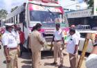 தேனியில் கனரக வாகனங்களில் அதிக சத்தம் எழுப்பக்கூடிய கூம்பு வடிவ ஹாரன்கள் அகற்றம்...