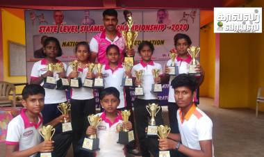 மாநில அளவிலான சிலம்பப் போட்டியில் திருச்சி சிலம்ப வீரர்கள் 16 பதக்கங்கள் பெற்றனர்...