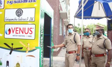 தூத்துக்குடி ஆயுதப்படை காவலர்கள் குடியிருப்பில் கொரோனா தடுப்பு முன்னெச்சரிக்கை  அருண் பாலகோபாலன், இ.கா.ப ஆய்வு செய்தார்...
