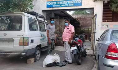 வாணியம்பாடி மது அமலாக்க பிரிவு போலீசார் 50 லிட்டர் கள்ளச்சாராயம் பறிமுதல் செய்தனர் ...