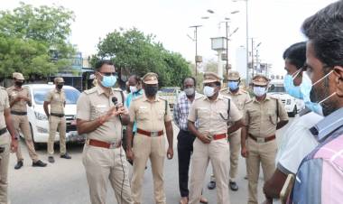 வாகன தணிக்கையை நேரில் சென்று ஆய்வு செய்த மாவட்ட காவல் கண்காணிப்பாளர்  ஜெயக்குமார்... 