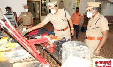 மாவட்ட ஆயுதப்படையில்  மதுரை மாவட்ட காவல் கண்காணிப்பாளர்   V.பாஸ்கரன் அவர்கள் ஆய்வு 
