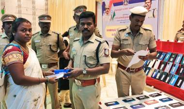 திருப்பத்தூர் மாவட்டத்தில் 37 லட்சம் மதிப்புள்ள 163 செல்போன்களை உரியவர்களிடம் ஒப்படைக்கும் நிகழ்வு...
