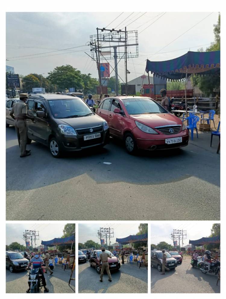 வேலூர் மாவட்டத்தில் காவல்துறையினர் தீவிர வாகன சோதனையில் ஈடுபட்டனர்...