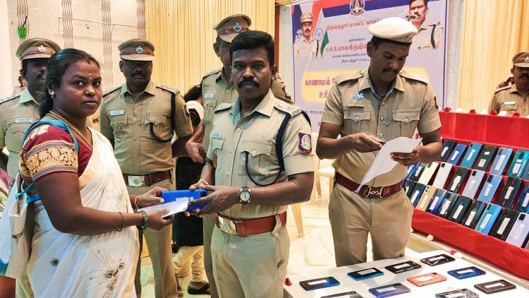 திருப்பத்தூர் மாவட்டத்தில் 37 லட்சம் மதிப்புள்ள 163 செல்போன்களை உரியவர்களிடம் ஒப்படைக்கும் நிகழ்வு...